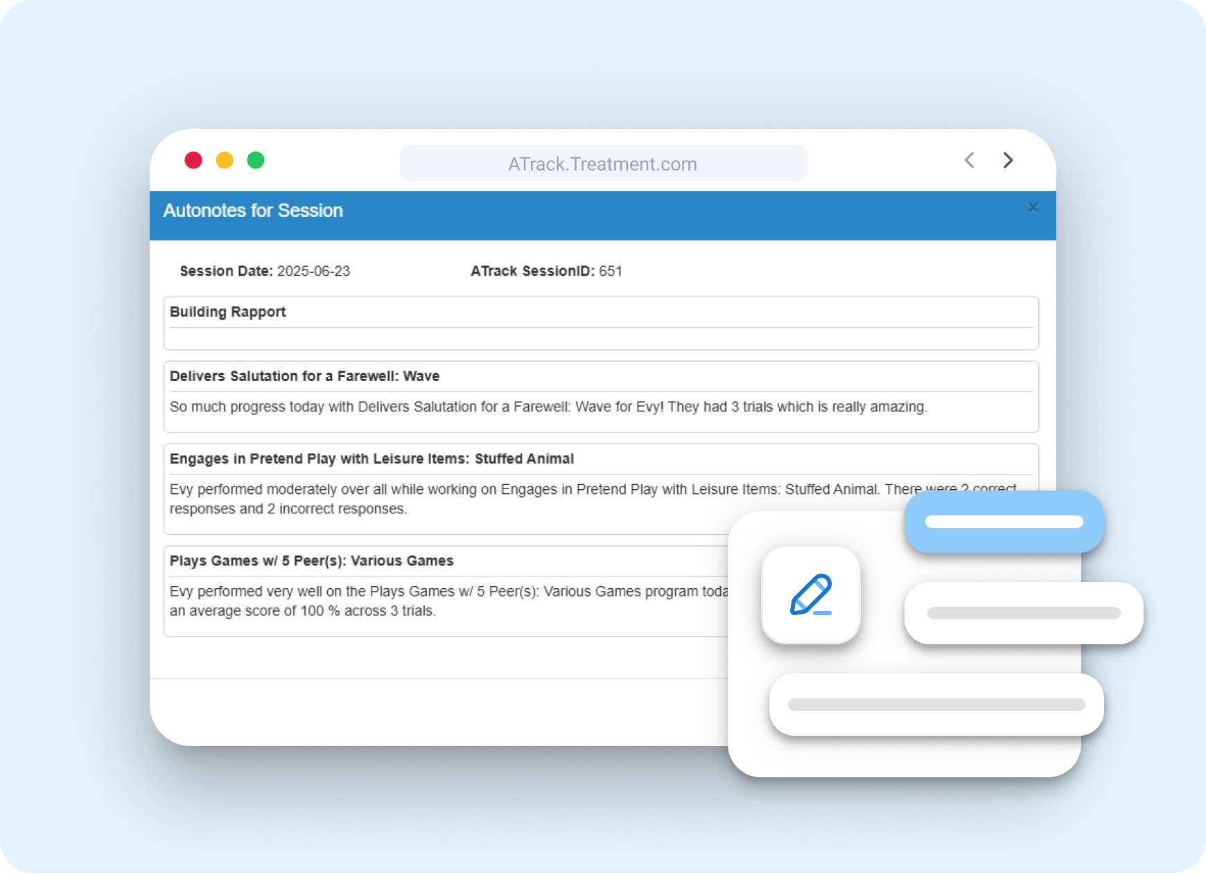 TrueNote Session Summaries TrueNote Session Summaries