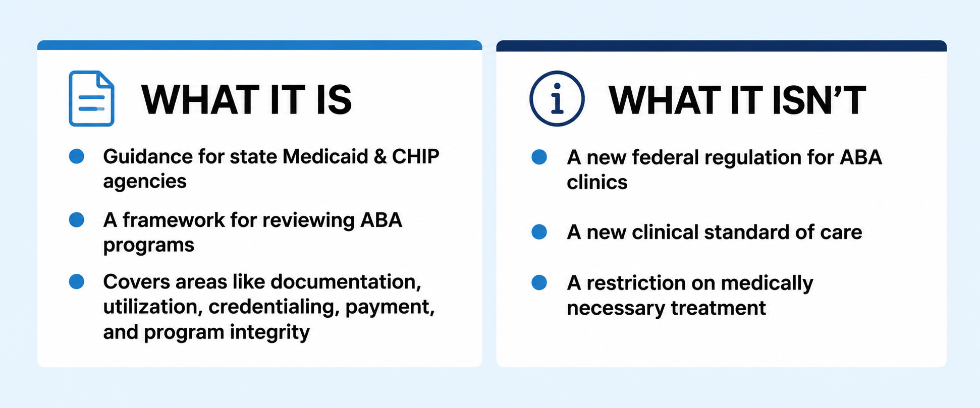 • ABA documentation requirements in Atrack